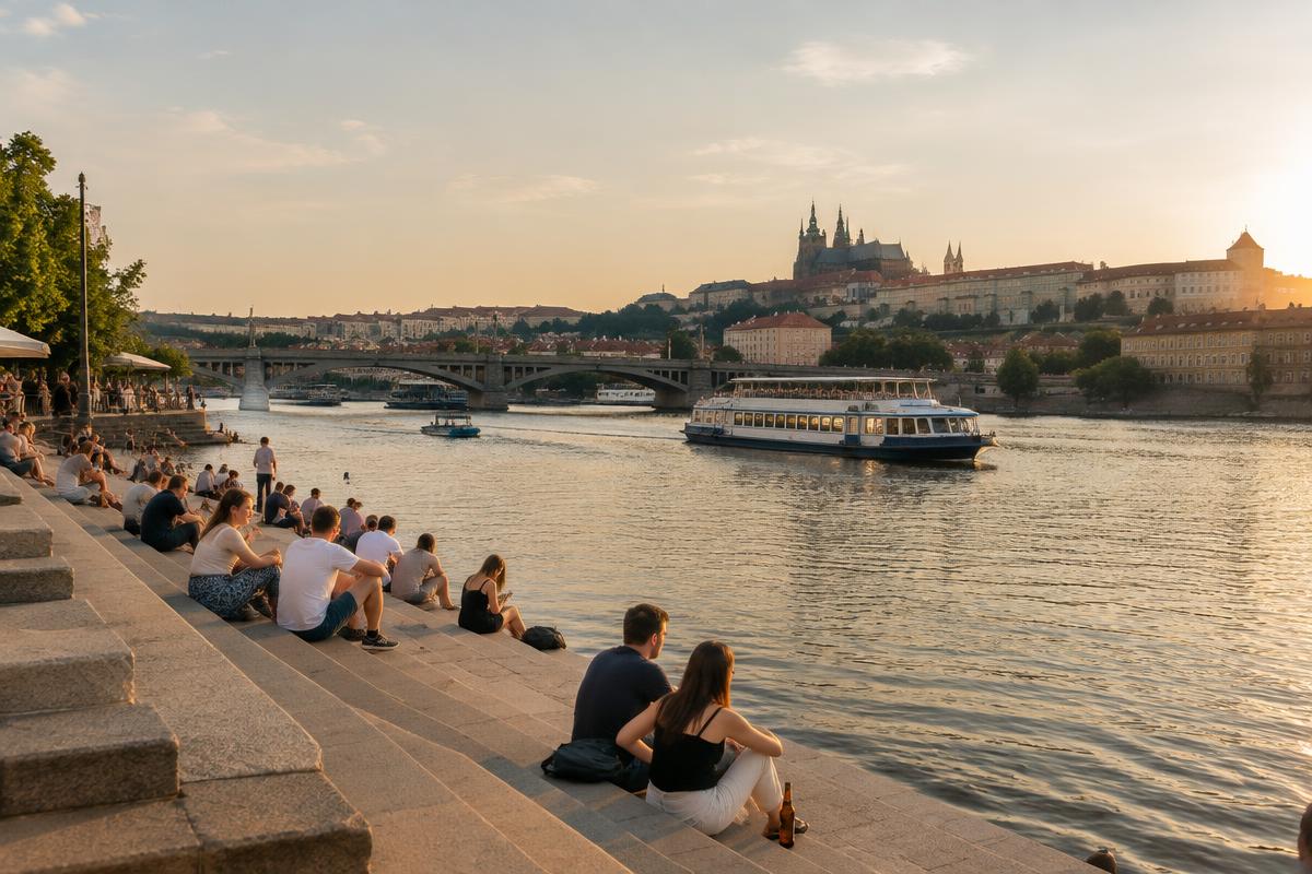 Náplavka a Vltava
